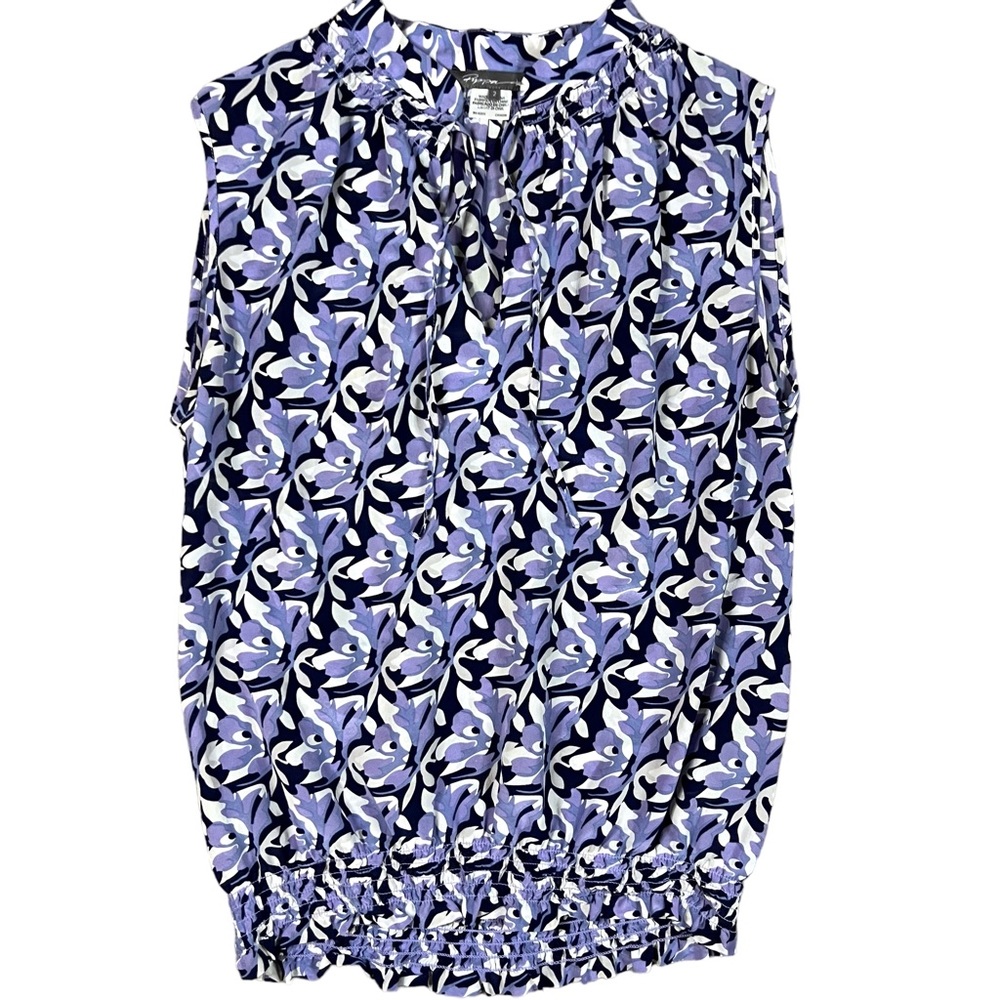 Pippa Size 2 Women’s 100% Silk Purple Multicolor Sleeveless Blouse.